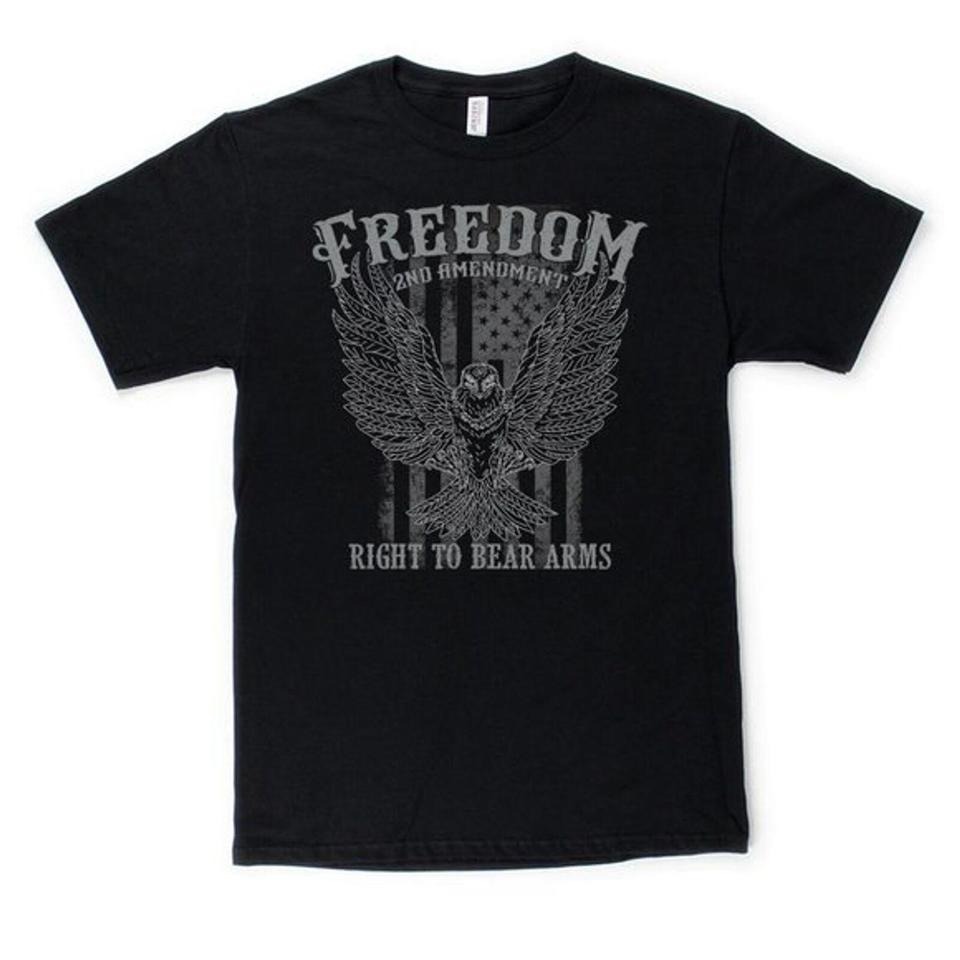 Freedom Right To Bear Arms 2nd Amendment Black Short Sleeve TShirt Large New